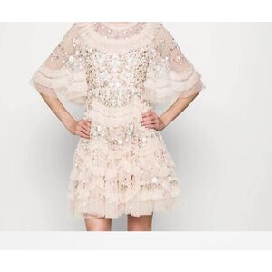Needle & Thread Pink Embellished Tiered Dress